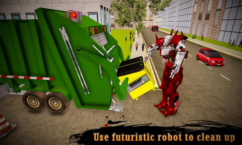 اسکرین شات بازی Real Robot Transformation Garbage Truck Driving 3D 8