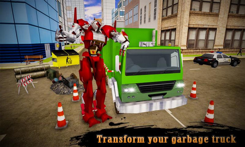 اسکرین شات بازی Real Robot Transformation Garbage Truck Driving 3D 4