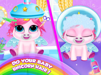 اسکرین شات برنامه Unicorn Baby Care Pet Pony 5