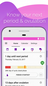 اسکرین شات برنامه Period and Ovulation Tracker 1