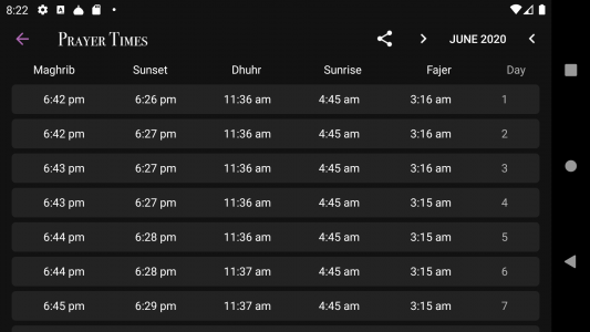 اسکرین شات برنامه Prayer Times 4