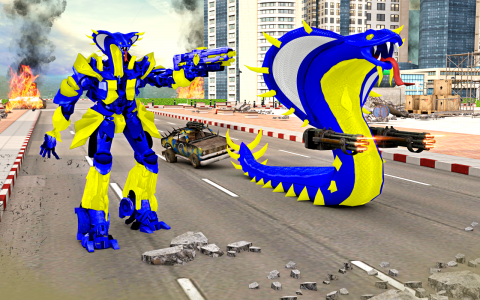 اسکرین شات برنامه Snake Robot Car Transform Game 1