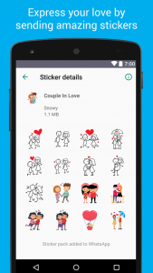 اسکرین شات 5 برنامه Love Stickers - WAStickerApps