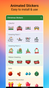 اسکرین شات 2 برنامه Christmas Stickers WASticker