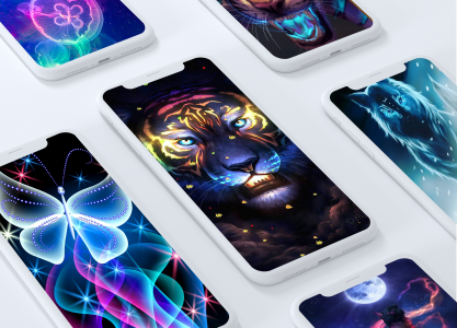 اسکرین شات برنامه Neon Animals Wallpapers 1