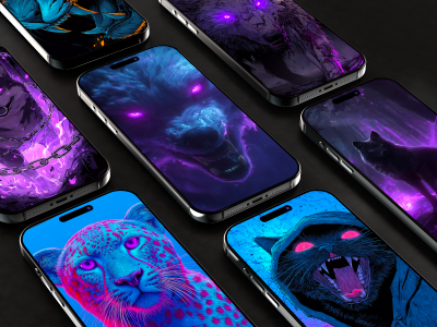 اسکرین شات 3 برنامه Neon Animals Wallpapers - HD