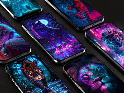 اسکرین شات 5 برنامه Neon Animals Wallpapers - HD