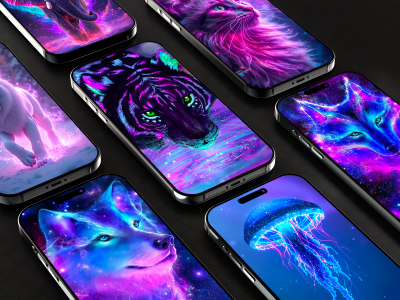 اسکرین شات 2 برنامه Neon Animals Wallpapers - HD