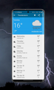 اسکرین شات برنامه Thunderstorm- weather warnings 4