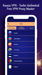 اسکرین شات برنامه Russia VPN - Turbo Unlimited Free VPN Proxy Master 1