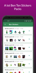 اسکرین شات برنامه Ben Ten Stickers For WhatsApp 1