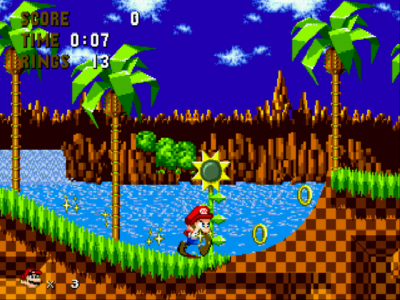 اسکرین شات بازی ماریو در سونیک سگا 2