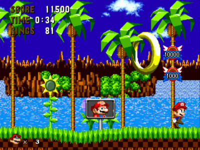 اسکرین شات بازی ماریو در سونیک سگا 6