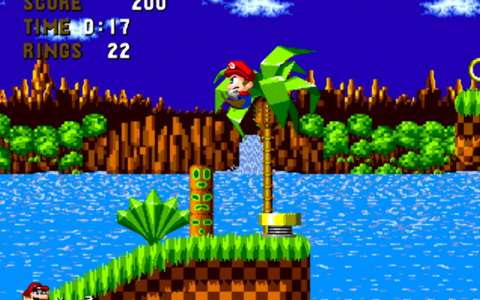 اسکرین شات بازی ماریو در سونیک سگا 4