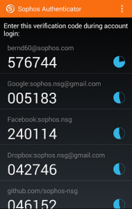 اسکرین شات برنامه Sophos Authenticator 1