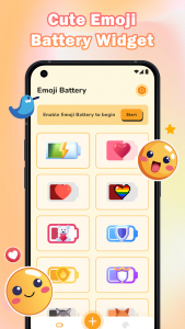 اسکرین شات برنامه Cute Emoji Battery Widget 1