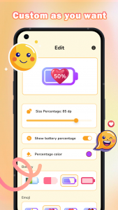 اسکرین شات برنامه Cute Emoji Battery Widget 3