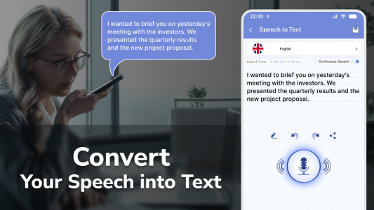 اسکرین شات 1 برنامه Speech To Text Converter