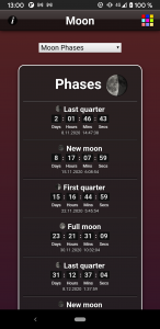 اسکرین شات برنامه Moon Phases 1