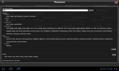 اسکرین شات برنامه Thesaurus 8