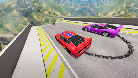 اسکرین شات بازی Chained Cars Stunt Racing Game 3