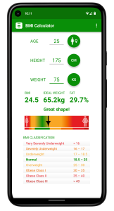اسکرین شات 1 برنامه BMI Calculator