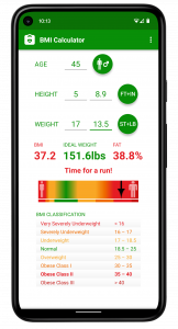 اسکرین شات 2 برنامه BMI Calculator