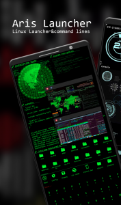 اسکرین شات برنامه Aris Launcher, Hacker Style UI 1