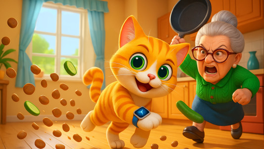 اسکرین شات 4 بازی Angry Granny Prank vs Bad Cat