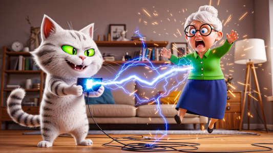 اسکرین شات 1 بازی Angry Granny Prank vs Bad Cat