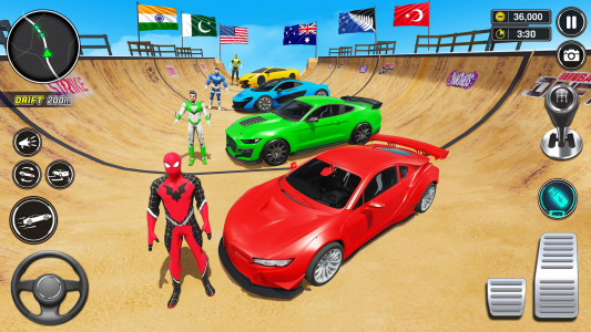 اسکرین شات بازی Superhero Car Games: Car Stunt 2
