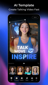 اسکرین شات 1 برنامه Vmake: AI Talking Video Editor