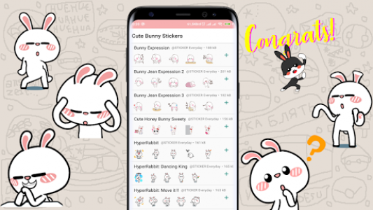 اسکرین شات برنامه WAStickerApps - Cute Bunny Sticker 1