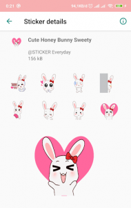 اسکرین شات برنامه WAStickerApps - Cute Bunny Sticker 3