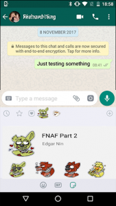 اسکرین شات برنامه WAStickers - Fnaf Stickers 4