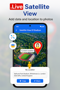 اسکرین شات 3 برنامه GPS Earth Map - Live Satellite