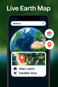 اسکرین شات 1 برنامه GPS Earth Map: Live Satellite