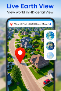 اسکرین شات 1 برنامه GPS Earth Map - Live Satellite