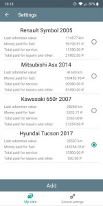 اسکرین شات برنامه Car expenses 8