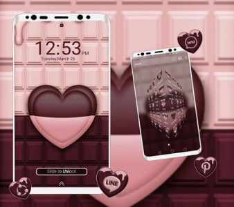 اسکرین شات برنامه Chocolate Heart Launcher Theme 4