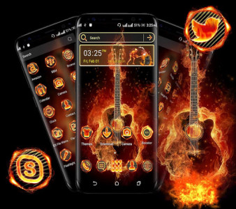 اسکرین شات برنامه Fire Guitar Launcher Theme 4