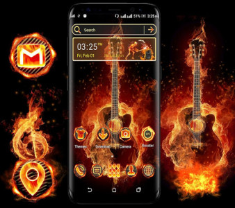 اسکرین شات برنامه Fire Guitar Launcher Theme 1