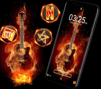 اسکرین شات برنامه Fire Guitar Launcher Theme 2