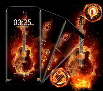 اسکرین شات برنامه Fire Guitar Launcher Theme 3