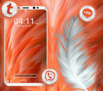 اسکرین شات برنامه Orange Feather Launcher Theme 3