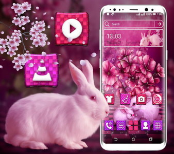 اسکرین شات برنامه Pink Bunny Launcher Theme 7