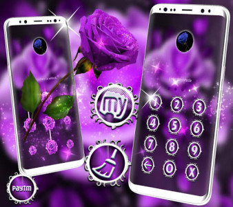 اسکرین شات برنامه Purple Rose Launcher Theme 4