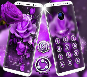 اسکرین شات برنامه Purple Rose Launcher Theme 5