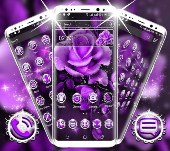 اسکرین شات برنامه Purple Rose Launcher Theme 8