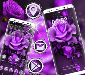 اسکرین شات برنامه Purple Rose Launcher Theme 3